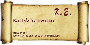 Kallós Evelin névjegykártya